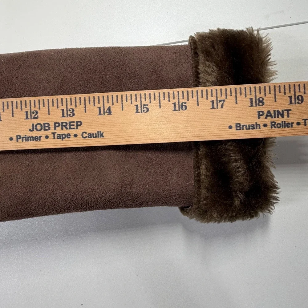 GAP Faux Shearling Hooded Coat Kids Size M 7-8 Brown Winter Jacket Faux Suede